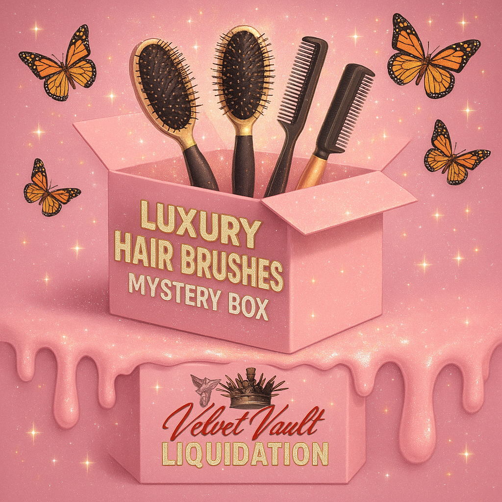 Velvet Vault Liquidation Mystery Box Brand Name Women’s Luxury Designer Hairbrushes x4 Pieces Set Bundle Set Lot Liquidation with brushes and combs