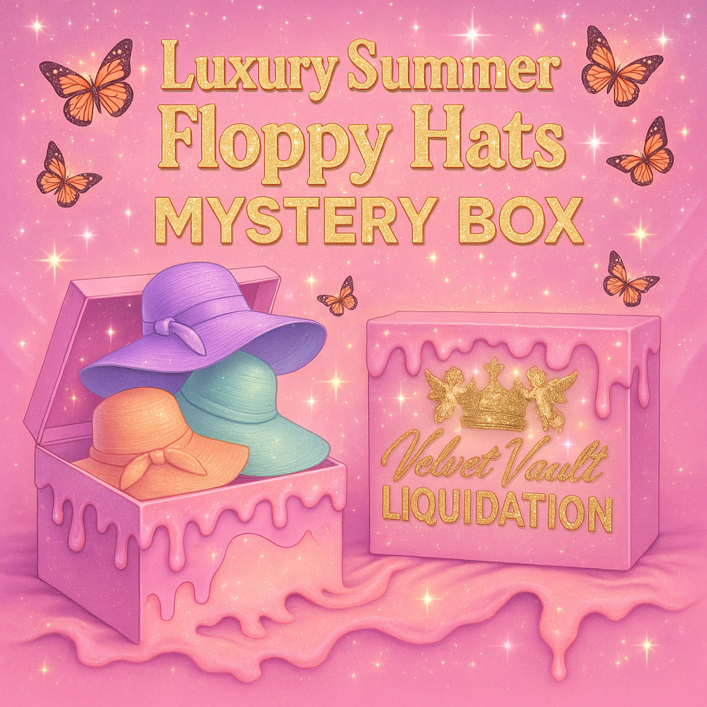 Velvet Vault Liquidation Mystery Box Brand Name Women’s Luxury Designer Summer Floppy Hats x5 Pieces Set Bundle Set Lot Liquidation