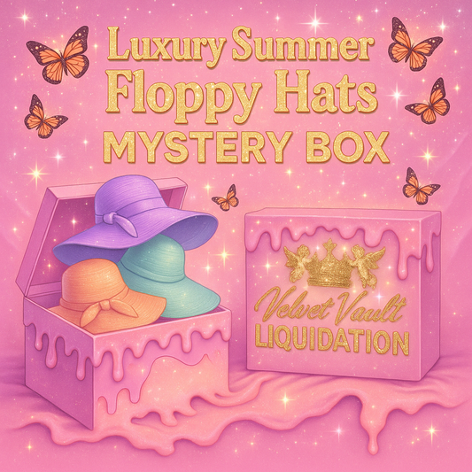 Velvet Vault Liquidation Mystery Box Brand Name Women’s Luxury Designer Summer Floppy Hats x5 Pieces Set Bundle Set Lot Liquidation